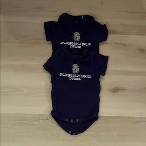 2 Purple James Madison Dukes Baby Onesies - go Dukes!